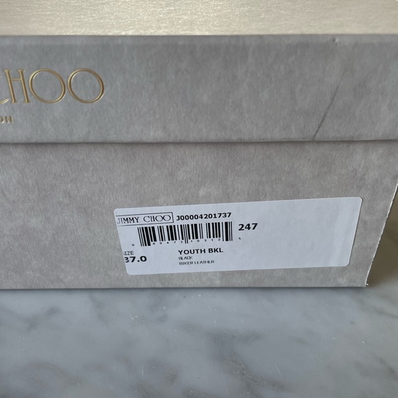 JIMMY CHOO Black Leather Combat Fur Lined Biker Boots 37 Worn Twice! - Picture 7 of 7